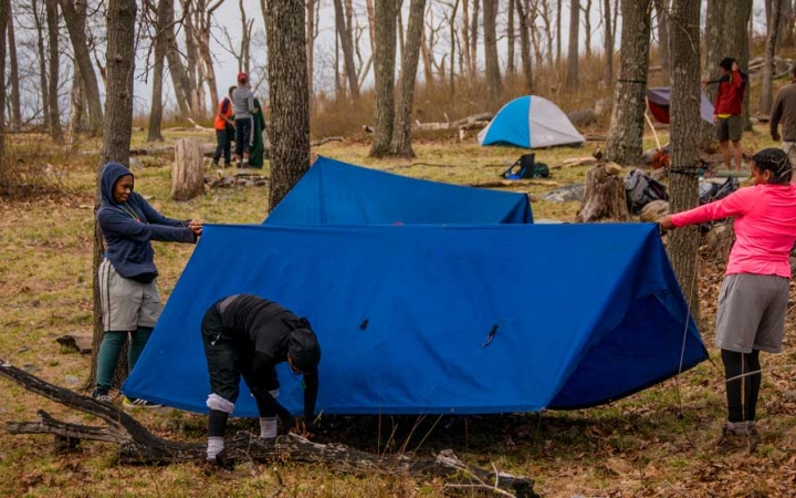adults unplug on outdoor trip in philadelphia